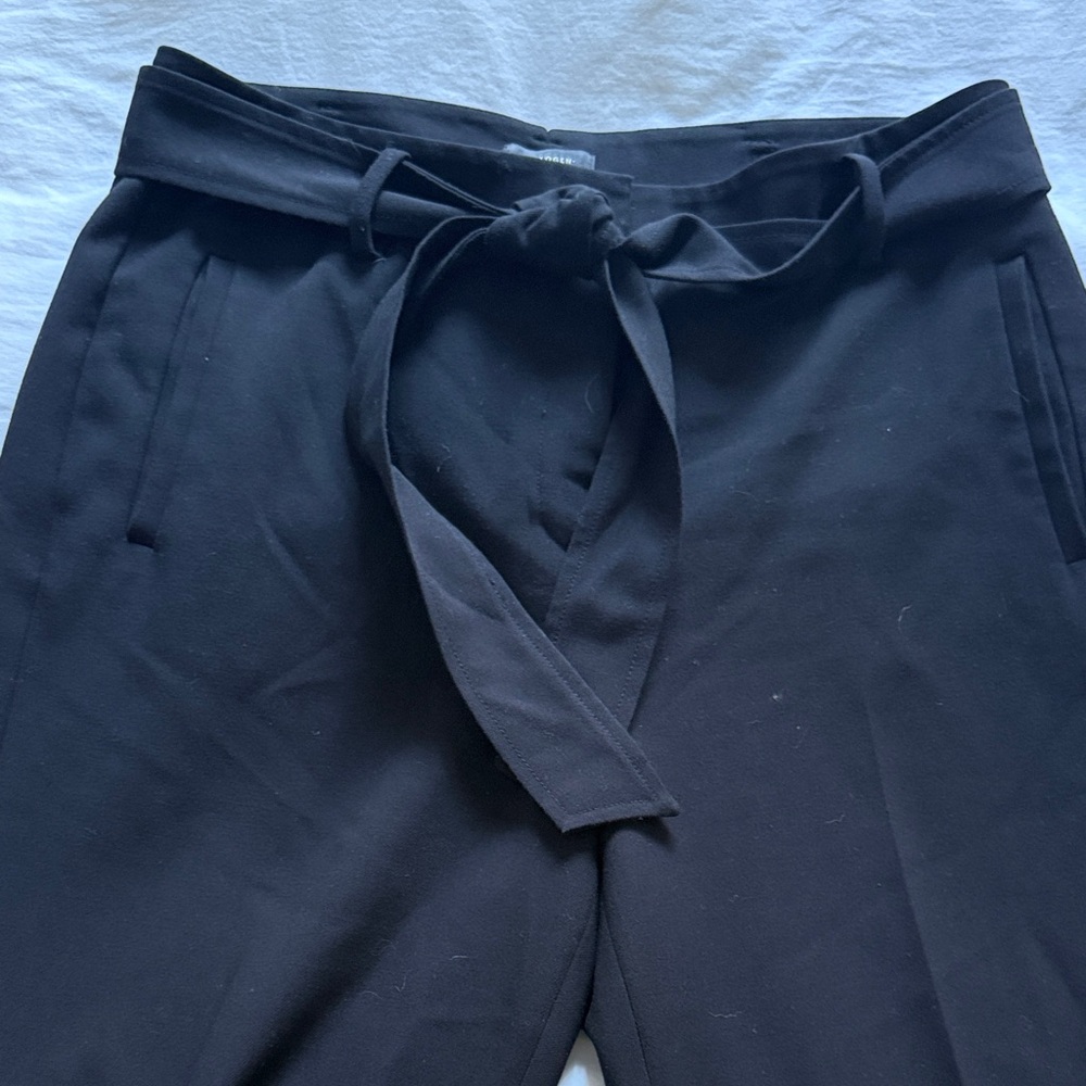 Halogen Women's Classic Black Pants with Tie Belt